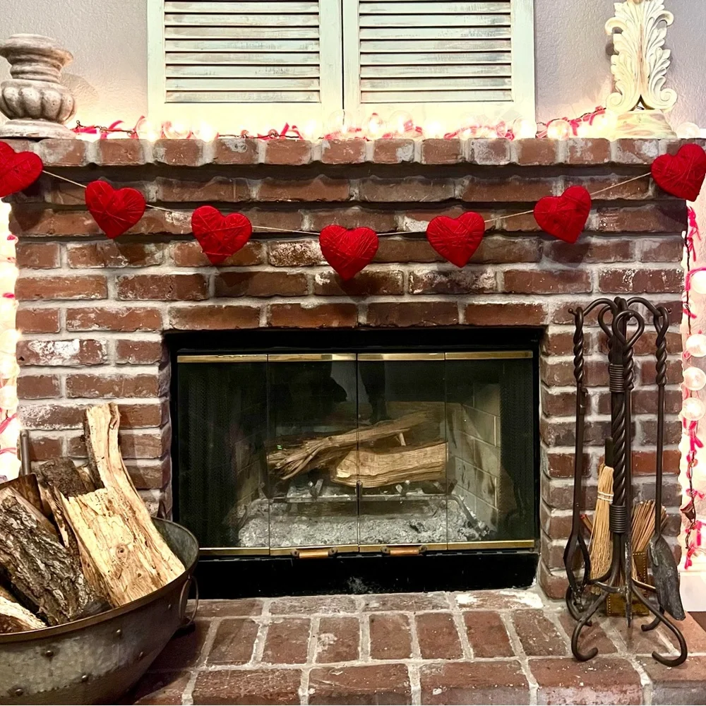 Vibrant Red Heart Garland